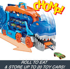 Hot Wheels City Ultimate Transportador T-Rex y 2 Autos de Moda a Escala