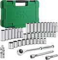 SK Juego de llaves de vaso de 3/8" con trinquete 216-P, 41 piezas