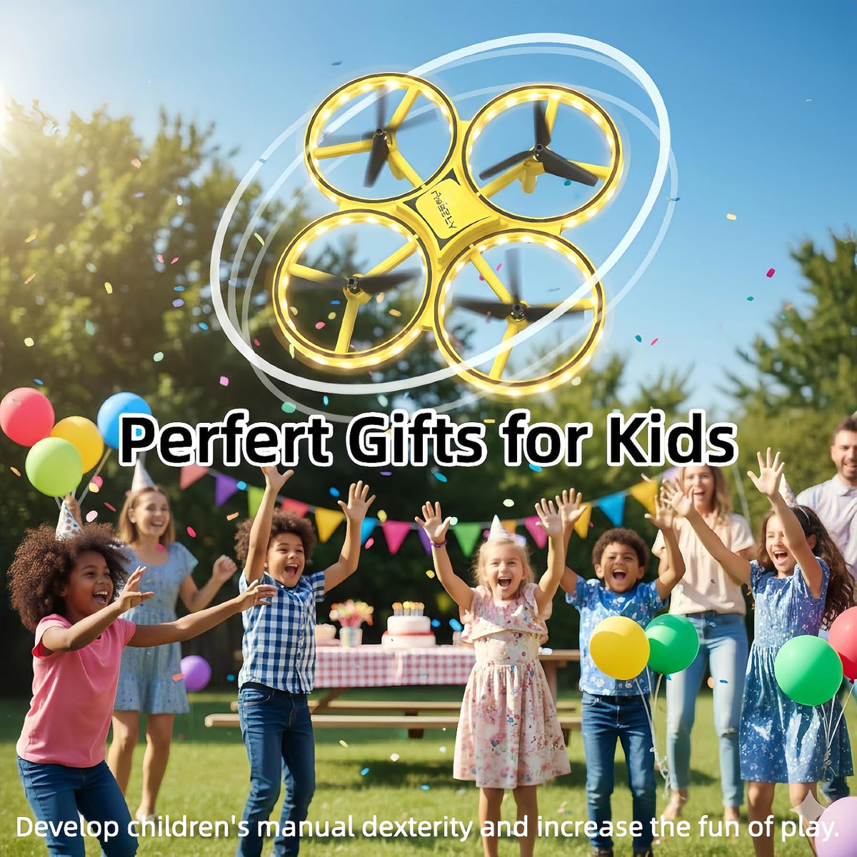 2025 Dron mejorado controlado a mano para niños, aeronave somatosensorial con control de reloj inteligente, aeronave de detección de gestos, control remoto LED genial, flips de 360°, cuadricóptero