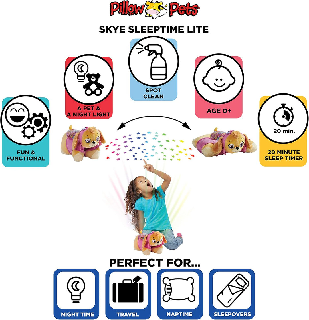 Pillow Pets Paw Patrol Skye Sleeptime Lite, 11 pulgadas Nickelodeon...