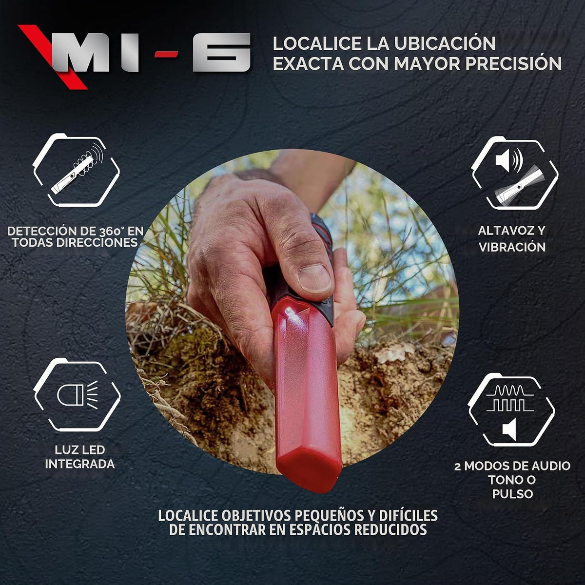 XP MI-6 Pinpointer: Estéreo y totalmente conectado con detectores XP para adultos
