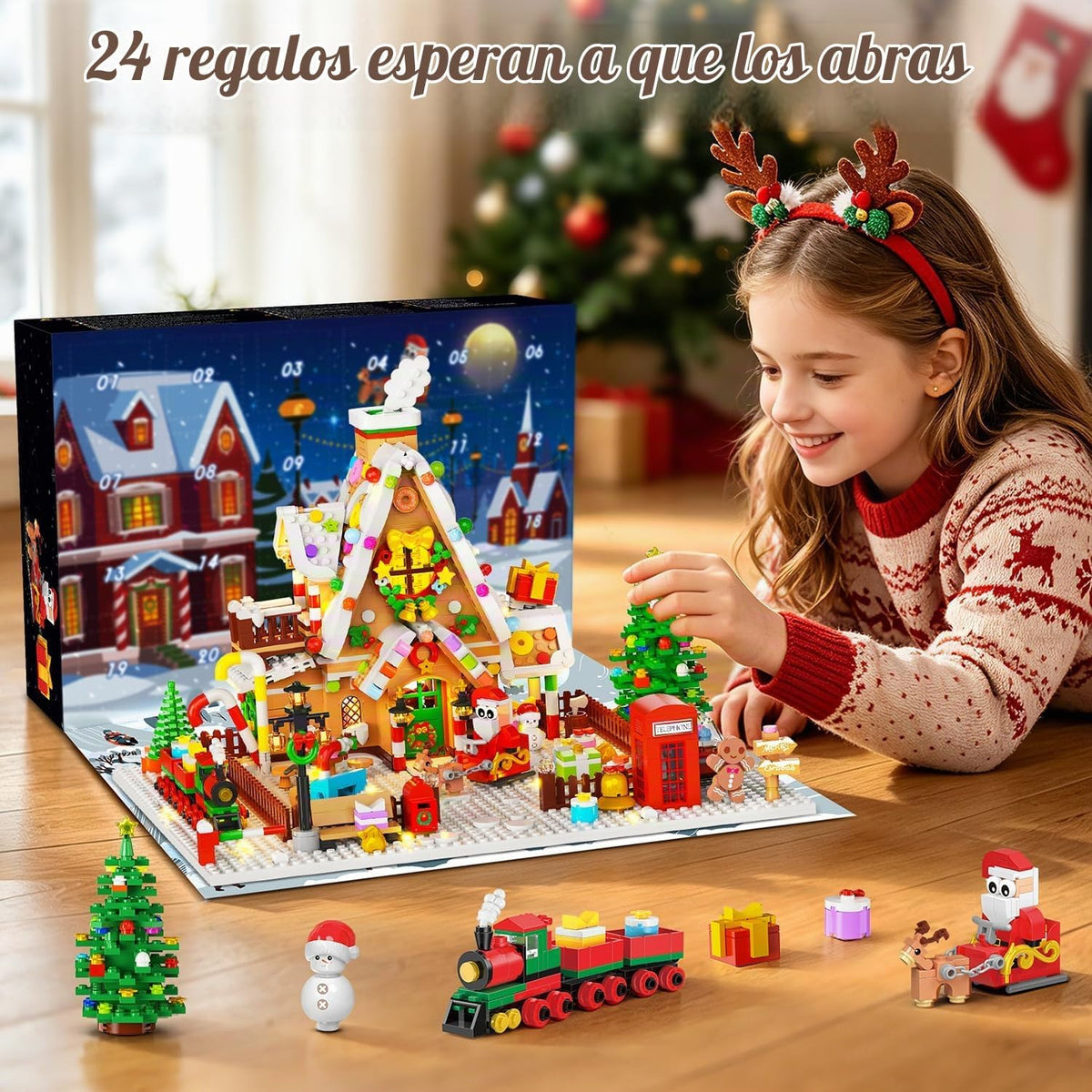 INSOON Calendario de Adviento 2026 Casa de pan de jengibre Mini juego de
