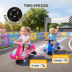 Coche eléctrico de 12 V, Wiggle Car para niños con luz intermitente inferior, 2 velocidades, juguetes de paseo para niños con calcomanía, 9 modos de color, ruedas intermitentes, Bluetooth