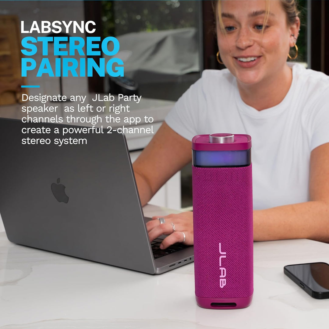JLab JBuds Party - Altavoz Bluetooth portátil, 2 controladores de r...