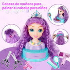 Maquillaje de cabeza de muñeca 4 en 1 para peinar el cabello para