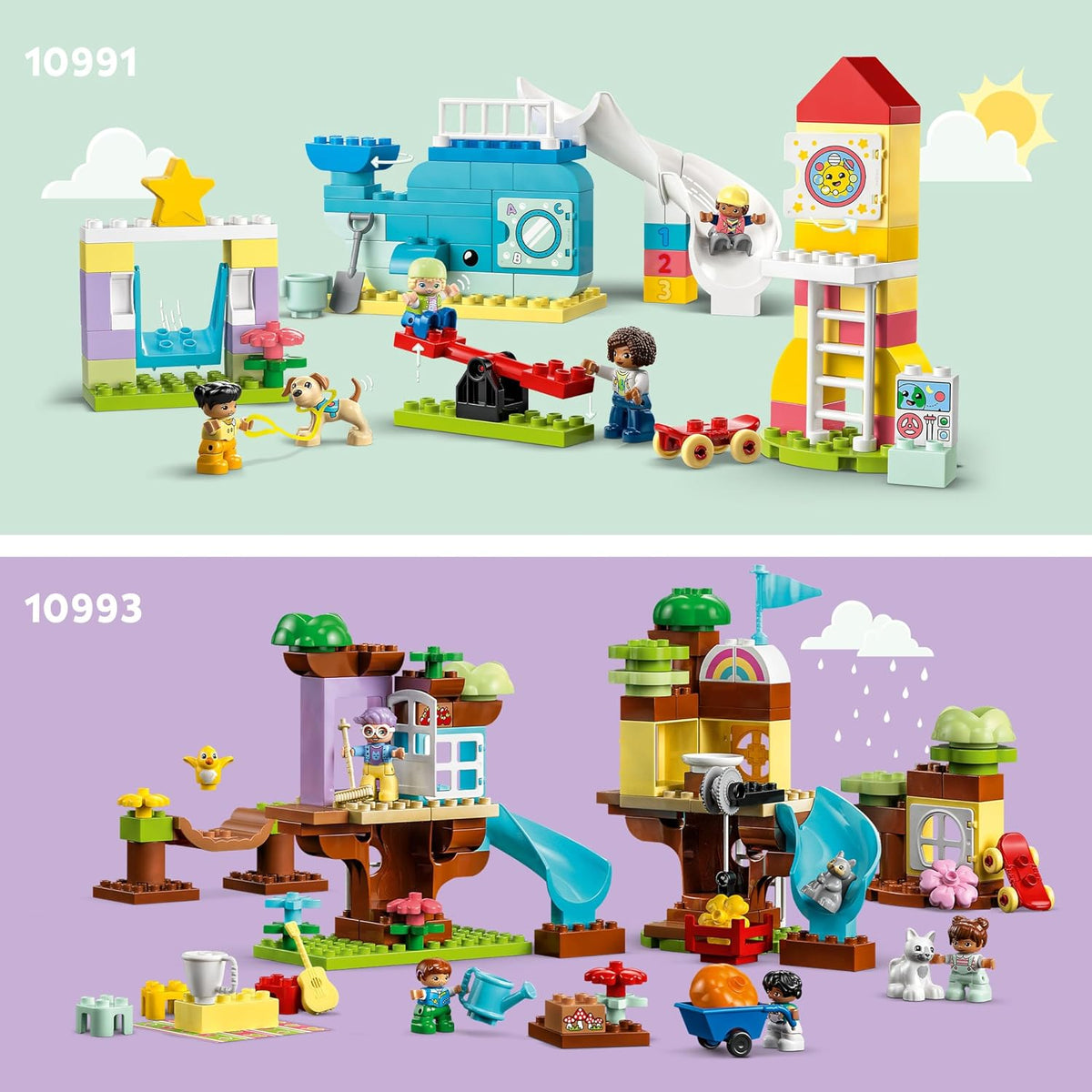 LEGO DUPLO Town 3 en 1 casa familiar 10994 Juego de construcción educativo STEM, juguete de regalo para Navidad para niños pequeños de 3 años en adelante, juguete de auto y casa de 3 pisos permite que