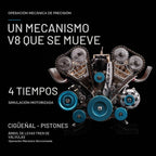 TECHING Kit de modelo de motor V8 de metal que funciona