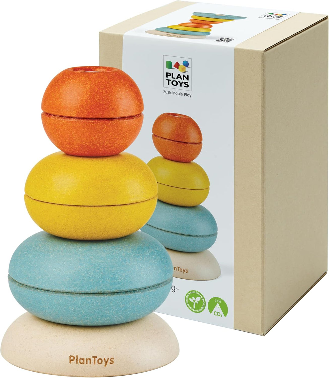 Juguete apilable en forma de árbol de Plan Toys | wooden tree stack...