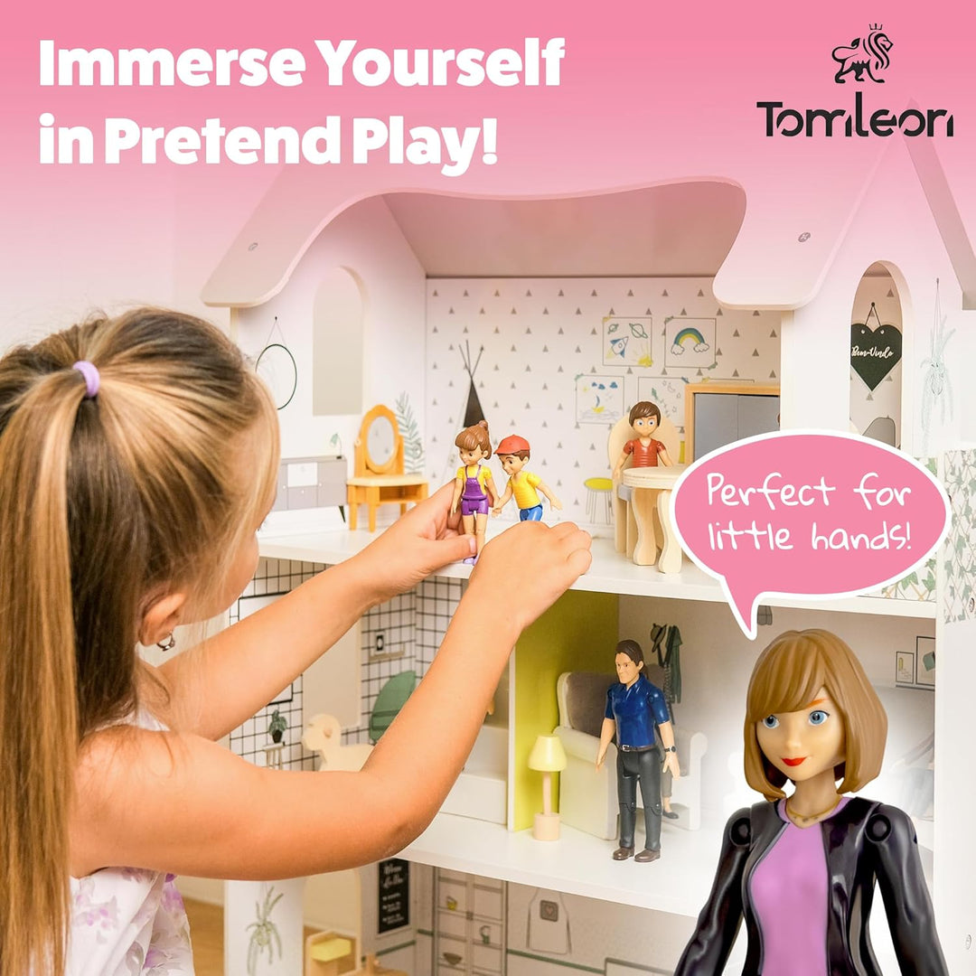 Personas de Casa de Muñecas, Juego de Familia de Casa de Muñecas Fl...