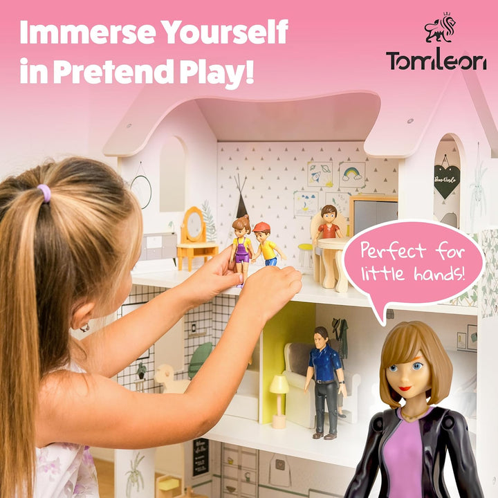 Personas de Casa de Muñecas, Juego de Familia de Casa de Muñecas Fl...