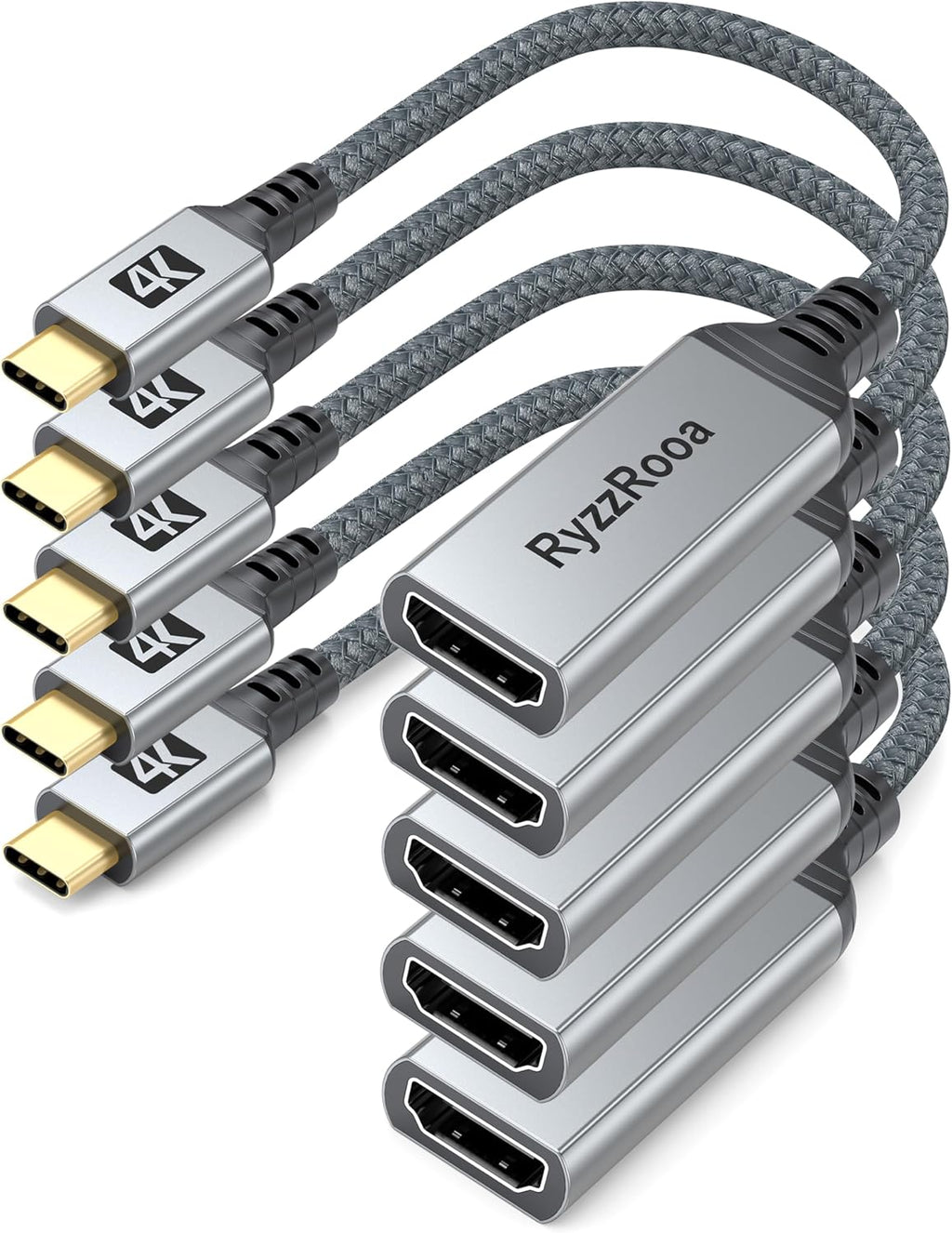 Adaptador USB C a HDMI, paquete de 5, 4K, compatible con