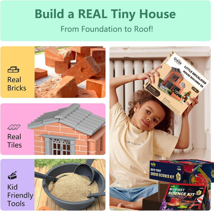 Mini kit de construcción de casa para niños de 8 años en