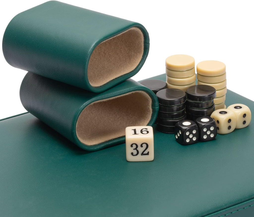 Yellow Mountain Imports Juego de Backgammon Mini Tamaño de Viaje, Izmir - Fichas Magnéticas y Tablero de 9 Pulgadas en Elegante Estuche de Cuero Sintético - Juego de Mesa de Estrategia Clásico