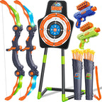 Bow y Arrow Toys para Niños, Pack de 2 Juego de Arco y Flecha con Luz LED para Exterior e Interior