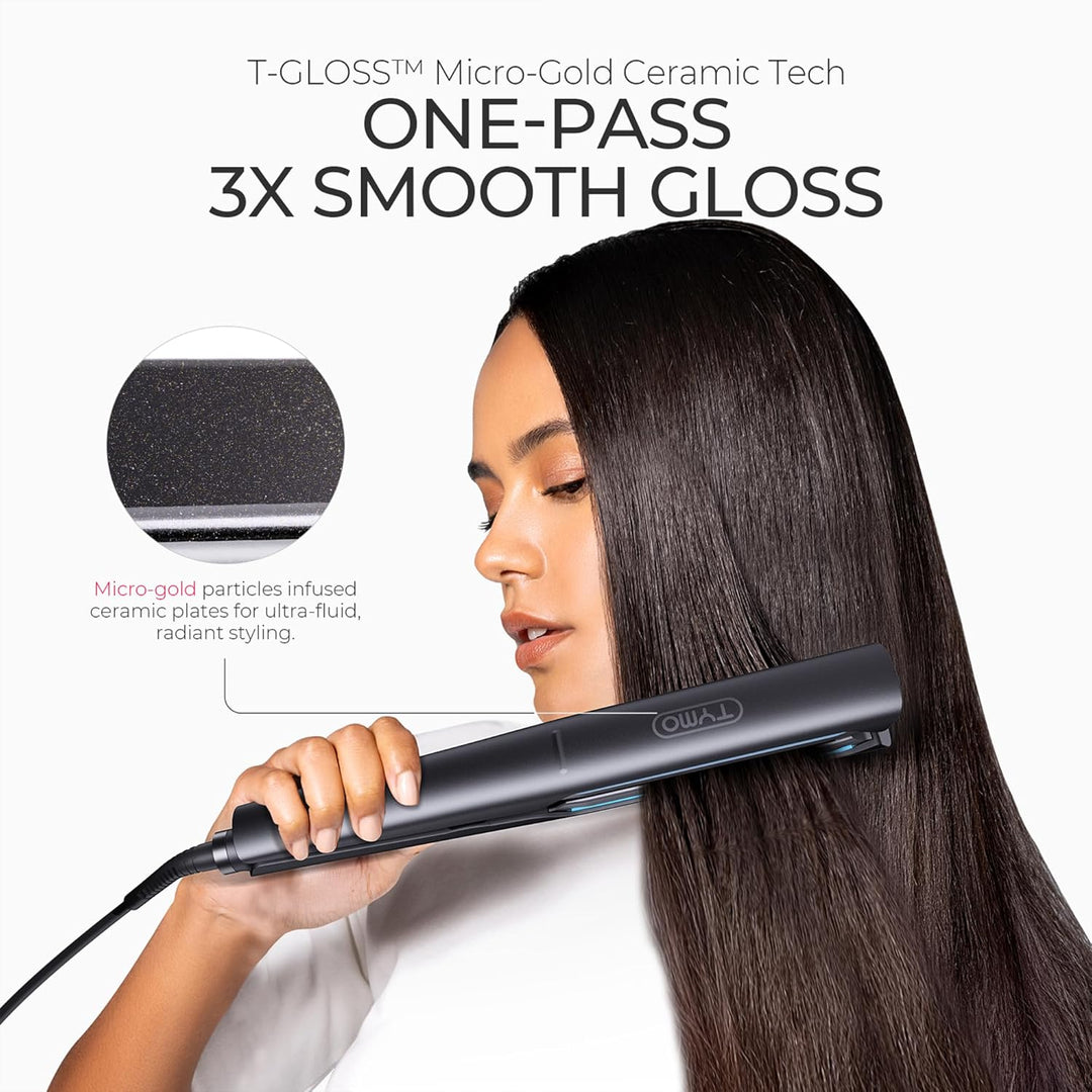 TYMO Plancha plana 2.0 para mujer, plancha de pelo 2 en 1 de largo...