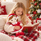 Conjunto de Muñeca de Peluche Navideña para Regalo, Muñeca de 14" con Accesorios Navideños
