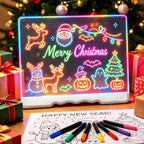 Tablero de dibujo LED recargable de 16 pulgadas para niños, tableta de dibujo con 7 colores y modos dinámicos, tablero de notas LED acrílico de borrado en seco, regalos para niños para Pascua