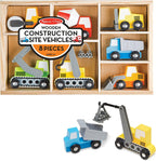 Melissa & Doug – de madera de construcción sitio Vehículos con bandeja de almacenamiento de madera (8 Pcs)