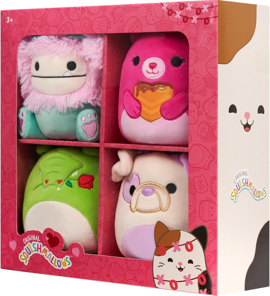 Squishmallows Paquete de 4 cajas de felpa oficiales de