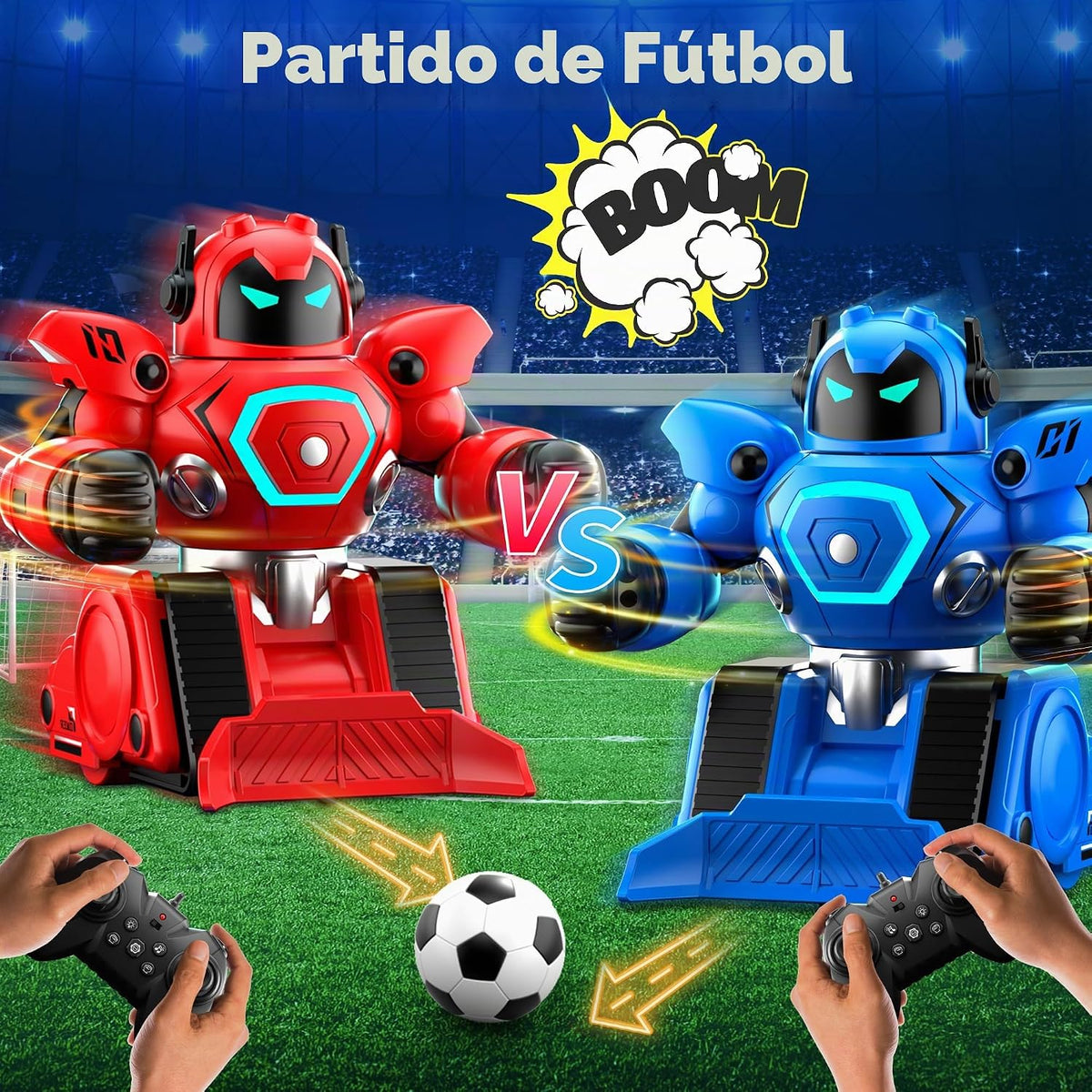 LZZAPJ Paquete de 2 robots de batalla con control remoto con sonidos y luces, modo de juego de fútbol, adecuado para adultos y niños a partir de 6, 7, 8, 9, 10, 11, 12 +, regalo ideal de Navidad/cumpleaños para niños