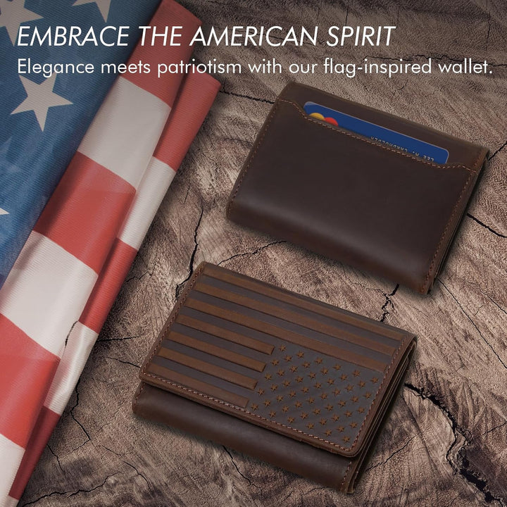 Pefiam Cartera de tres pliegues para hombre de cuero con bloqueo RF...