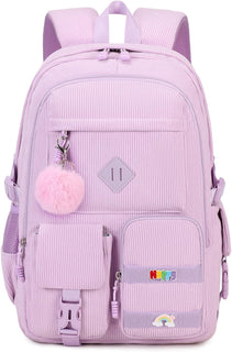 BLUWEI Mochila para laptop para niñas, mochila de pana para adolesc...