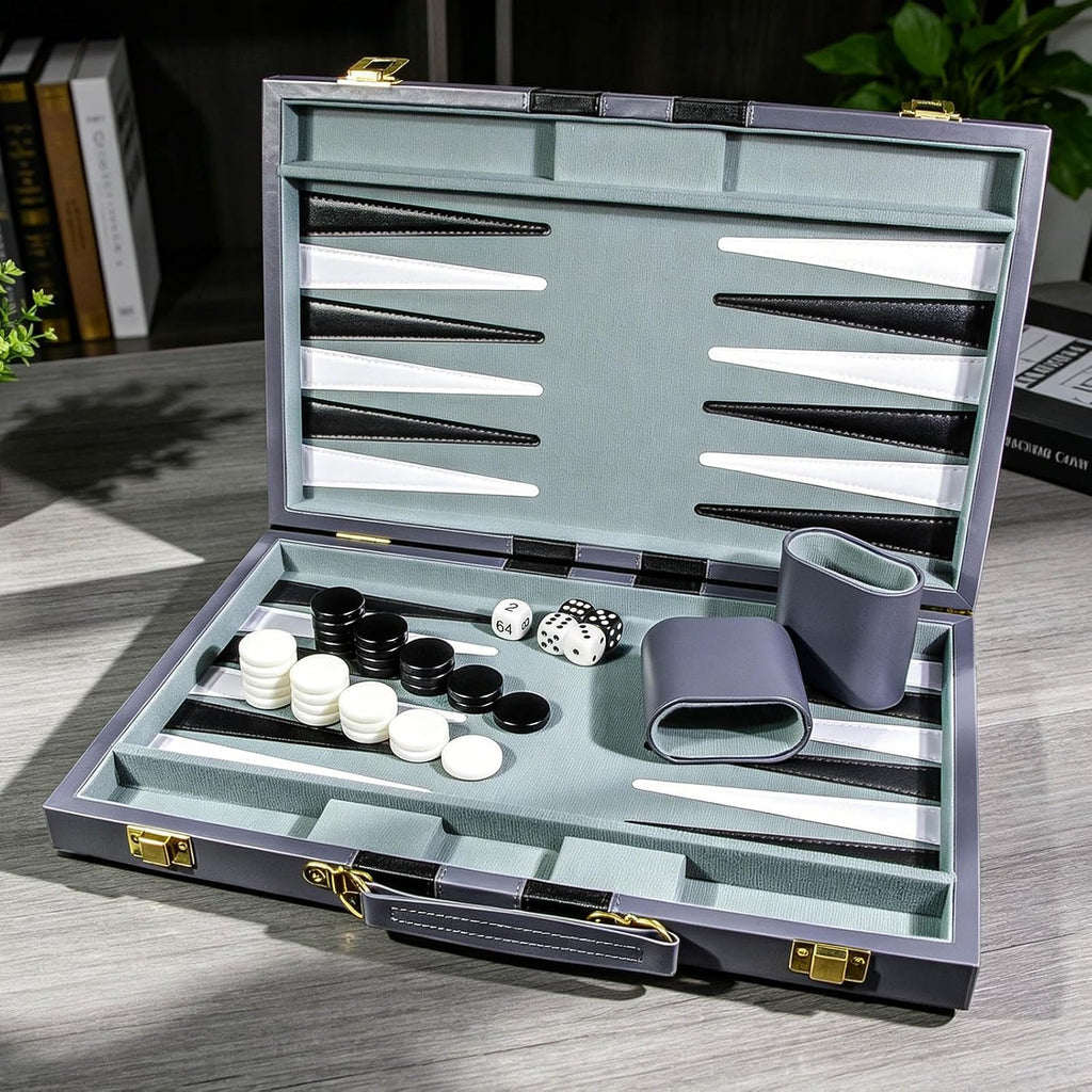 Juego de backgammon de viaje para adultos, juego de mesa clásico con
