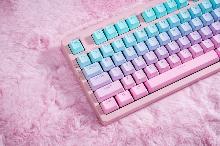 ZORNHER ZH980 Mechanical Keyboard,95% Pink &amp; Blue Creamy Keyboa...