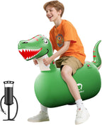QPAU Juguete inflable de dinosaurio con tolva animosa, 1 paquete con bomba de mano