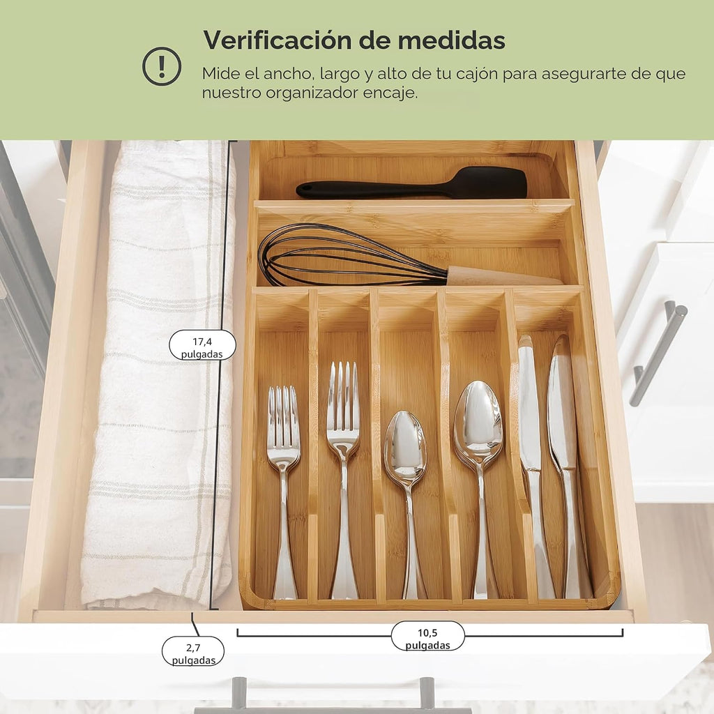 Organizador de cubiertos y utensilios, fijo de 10.5 pulgadas