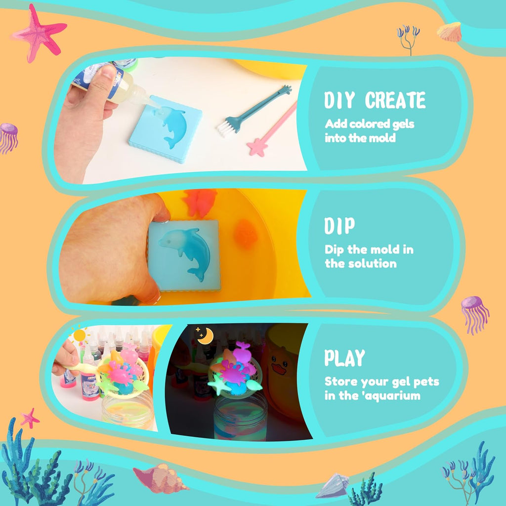 Artpar Magic Water Elf Toy Kit - 20 geles y 16 moldes, divertidas mascotas