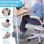 Lámpara Reposapiés para debajo del escritorio, reposapiés ergonómico de oficina con 3 alturas ajustables, reposapiés de espuma viscoelástica de alta densidad para el hogar, viajes, avión con funda lavable