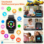 Reloj inteligente teléfono 4G para niños Transformers, GPS, videollamadas, resistente al agua - Negro