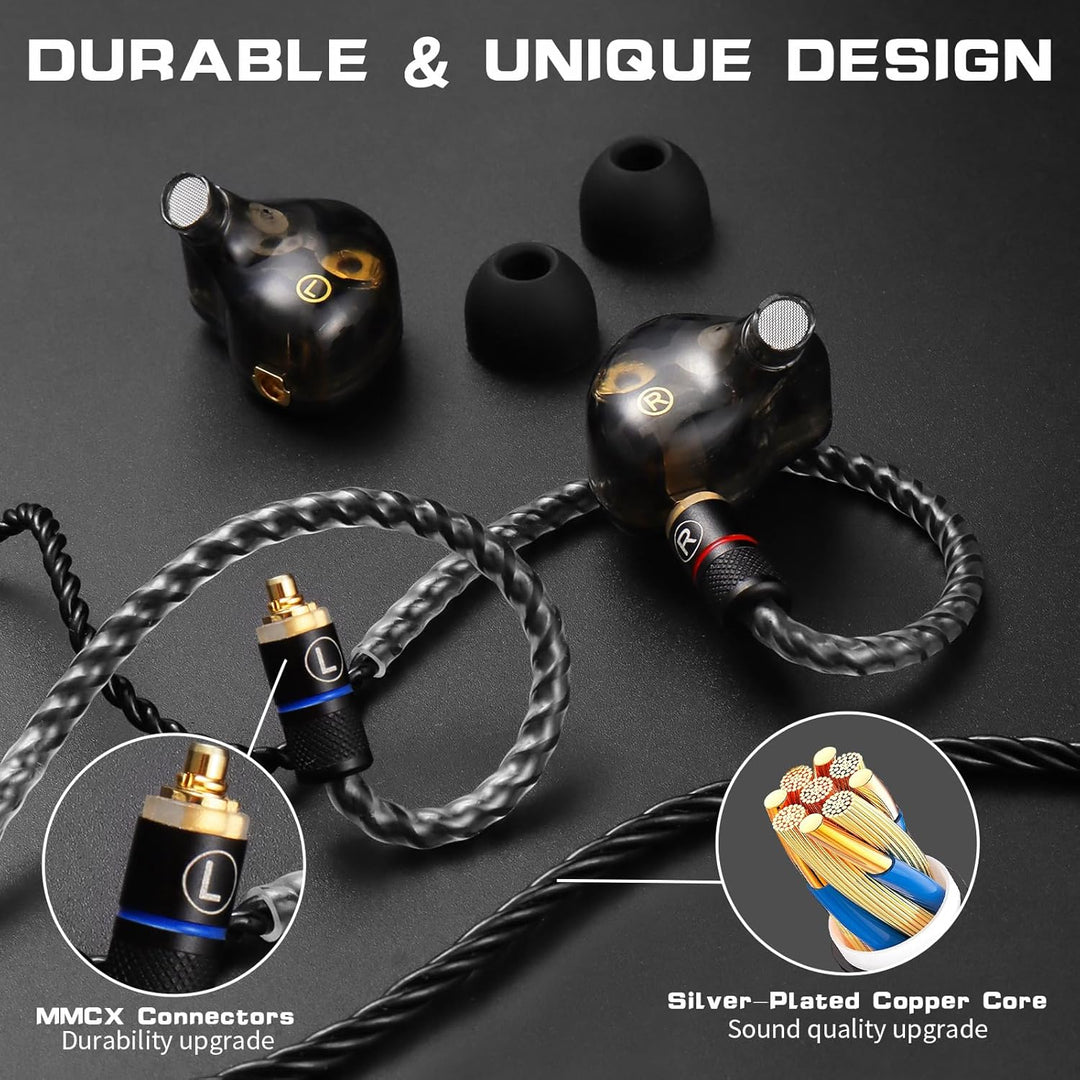 DCMEKA Auriculares IEM de doble controlador para juegos - Monitores...