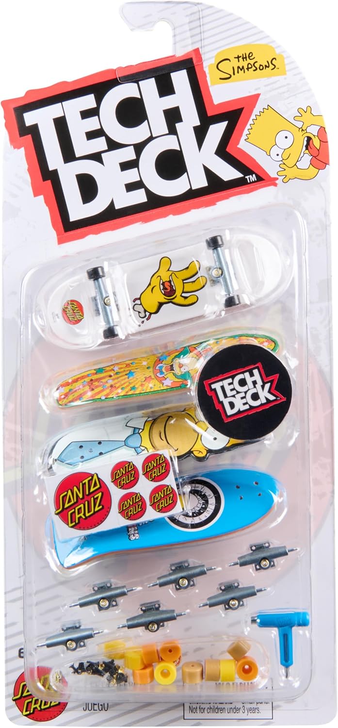 TECH DECK Ultra DLX - Juego de 4 patinetas Simpsons mini