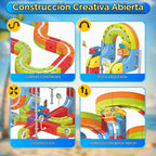 Juego de tren eléctrico para niños, 321 piezas (118 pistas + 2 autos) juego de tren magnético para niños pequeños, juguetes STEM regalos de cumpleaños para niños de 3 a 12 años, kits de pista de