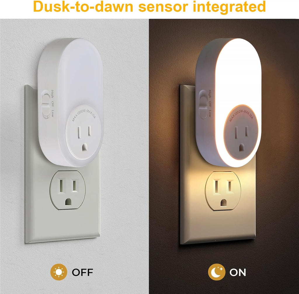 Lámpara Dawnrise Las luces nocturnas se enchufan a la pared con toma de corriente