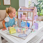 KidKraft Play & Store Cottage - Casa de muñecas de madera con 36 accesorios