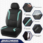 Fundas de asiento de coche de espuma viscoelástica Skechers, fundas de asiento gruesas de malla Air Cool, juegos completos de asientos de coche, compatibles con bolsas de aire, protección de confort