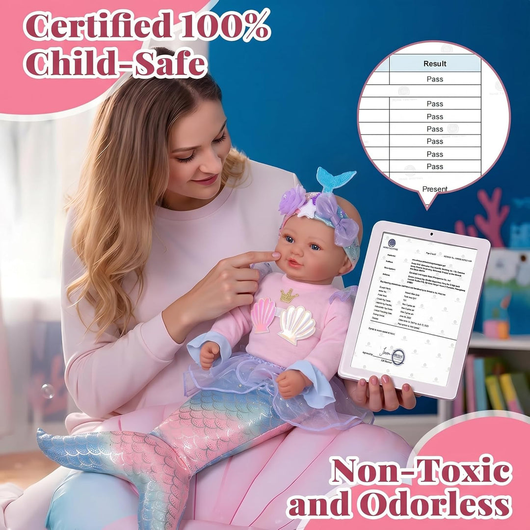 BABESIDE Muñeca de sirena para niñas de más de 3 años, muñecas de b...