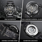 BENYAR Reloj Automático Mecánico de Esqueleto para Hombre de Vestir