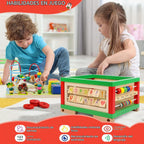 Cubos de actividad de madera 7 en 1 Juguetes Montessori para niños y niñas