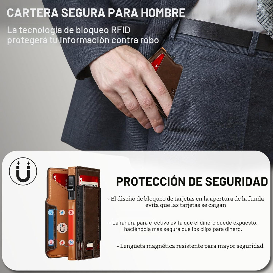 SEMORID Cartera para hombre con tarjetero delgado desplegable para...