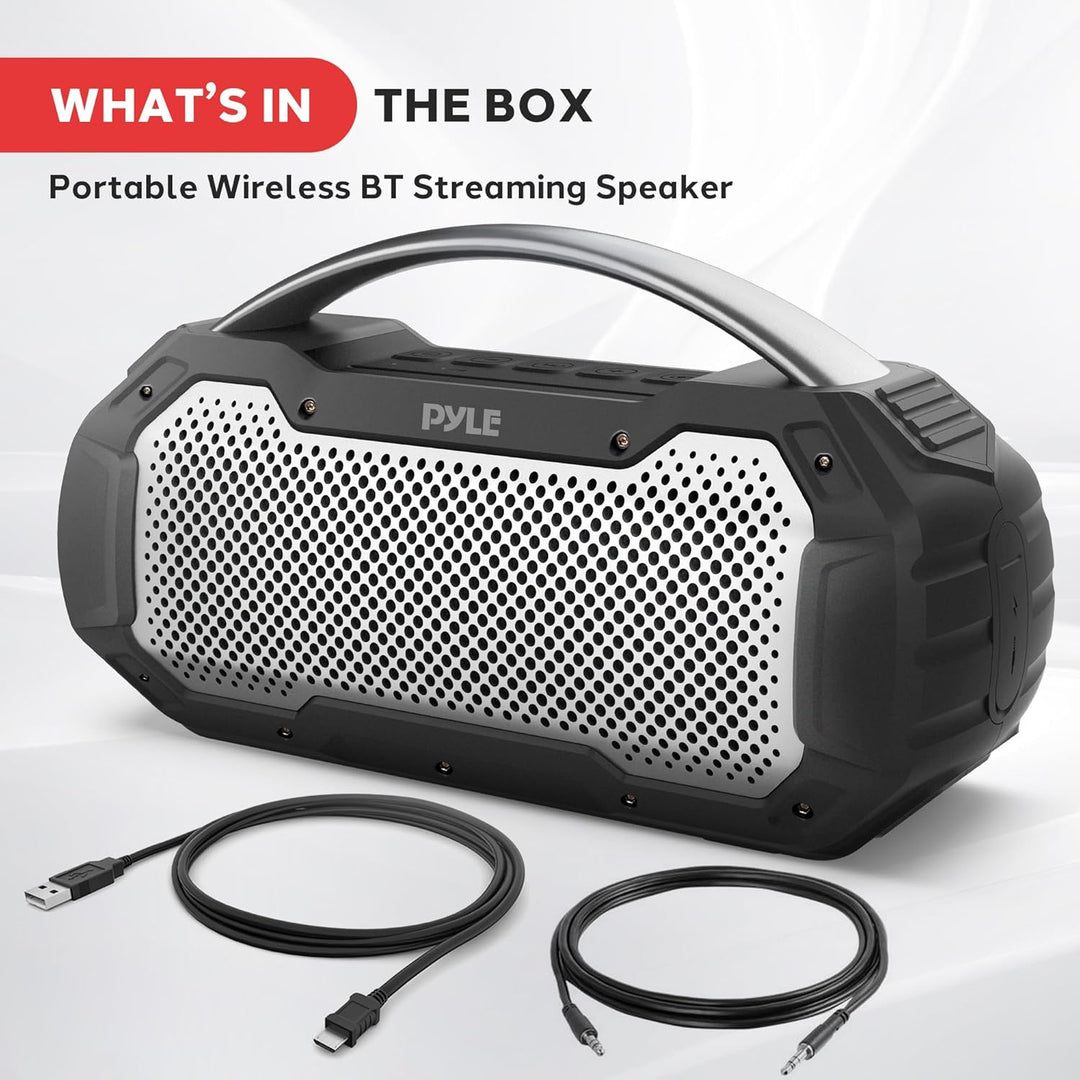 Pyle Altavoz Bluetooth portátil, IPX6 impermeable altavoz inalámbri...
