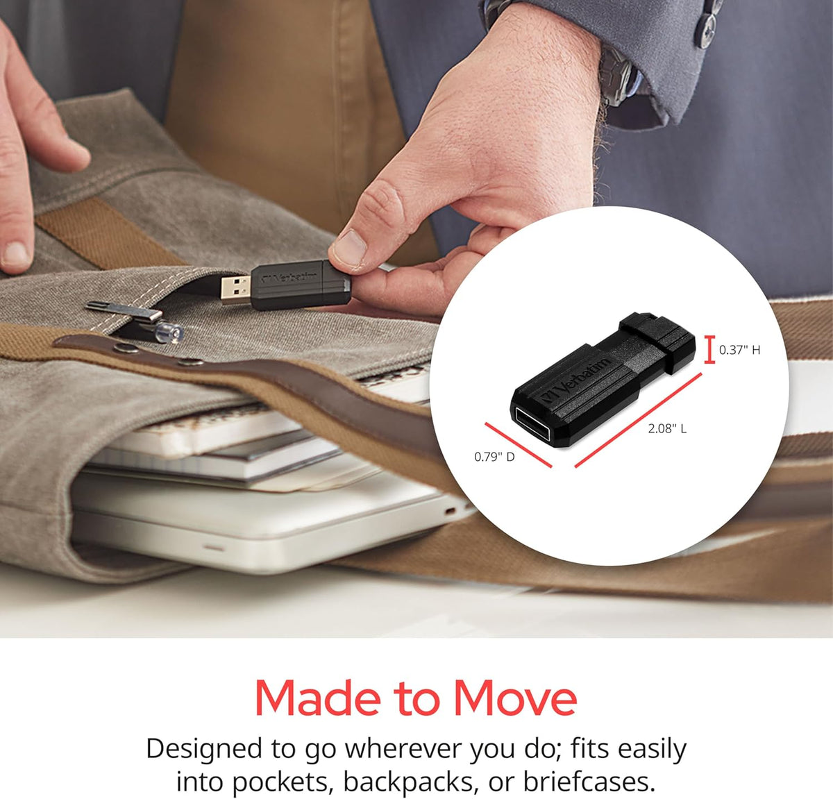 Verbatim Unidad flash USB 2.0 de 32 GB PinStripe retráctil - Busine...