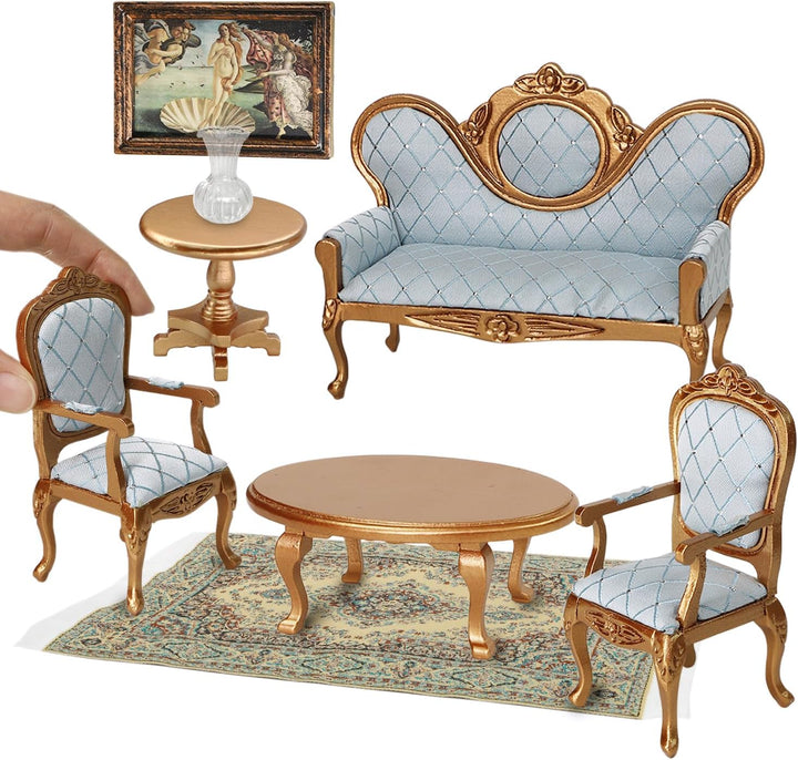 iLAND Juego de muebles de casa de muñecas victoriana, muebles y acc...