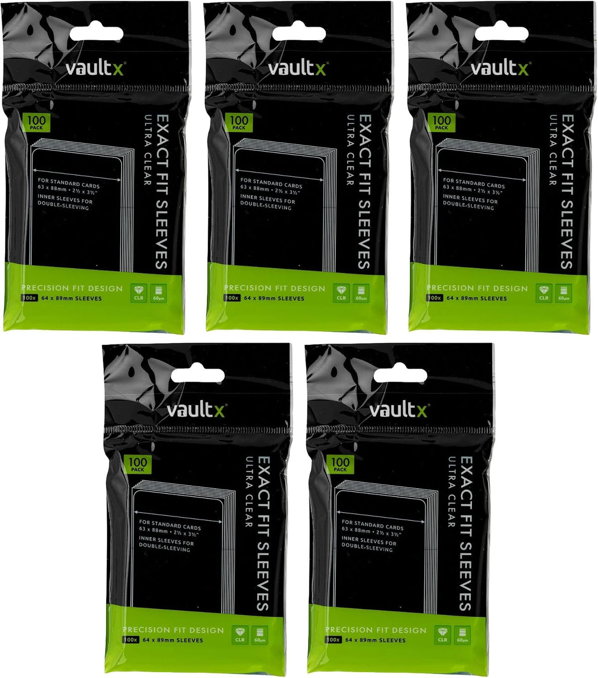 Vault X Fundas interiores de ajuste exacto (paquete de 500) transparentes