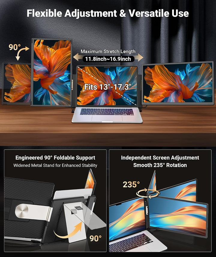 Extensor de pantalla para computadora portátil de 15,6", monitor po...