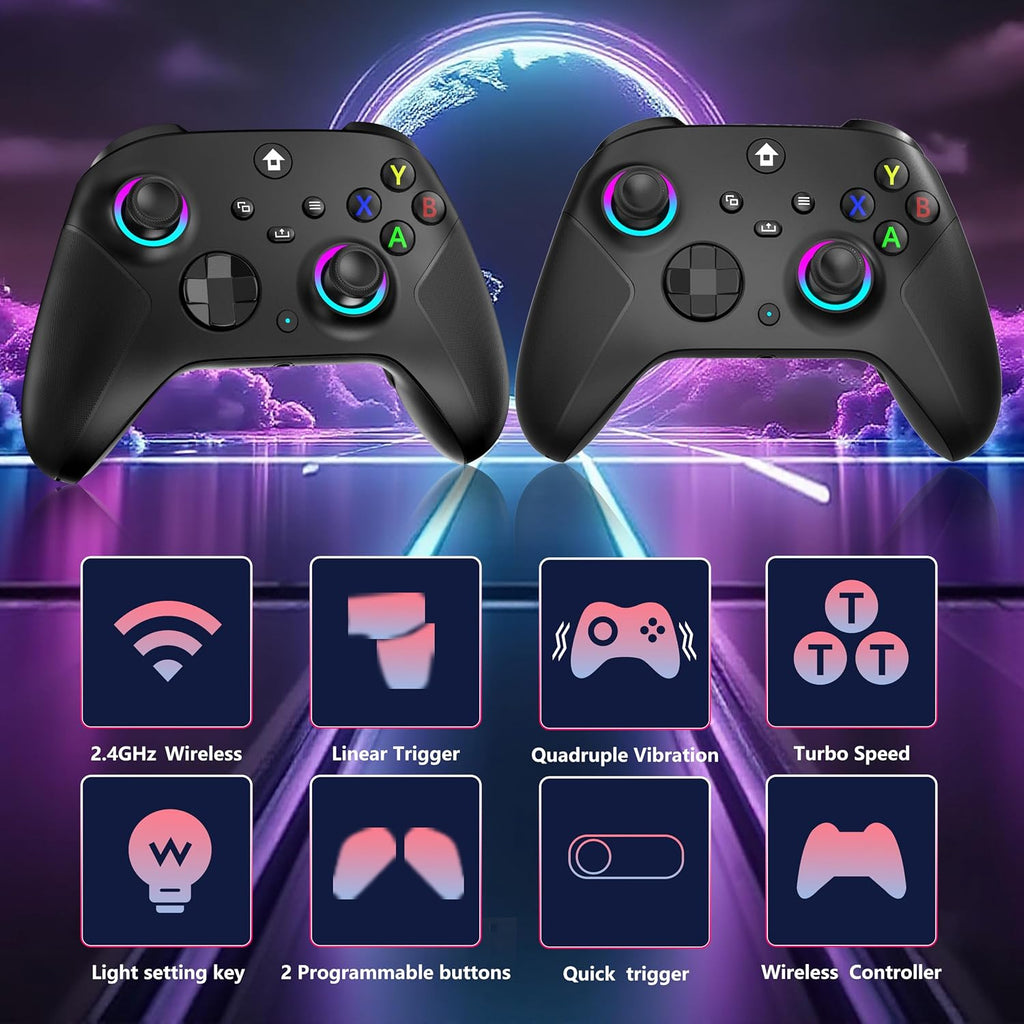SZDILONG Control remoto inalámbrico 2.4GHz para Xbox, Xbox One Series X|S, Steam, PC