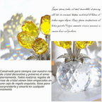Crystal Yellow Rose Flower Figurine, Figura de flor de cristal